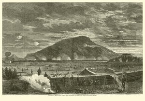 Lookout Mountain, von den Bundeswerken am Chattanooga Creek, November 1863 von American School