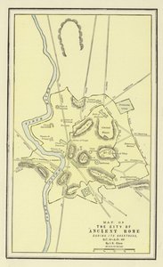 Karte der Stadt des antiken Rom während ihrer Blütezeit, 30 v. Chr. - 400 n. Chr.