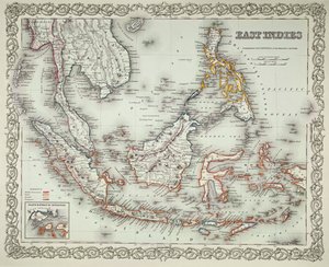 Karte der Ostindien (Farbgravur)