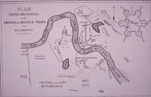 Mexikanisch-Amerikanischer Krieg (1846-48), Karte der US-Truppen in der Nähe von Rio Grande und Matamoros