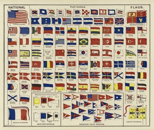 Nationalflaggen, Pilotsignale, Wettersignale, amerikanische Yachtflaggen von American School