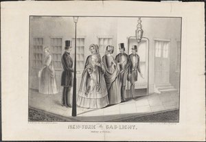 New York bei Gaslicht, ein Opfer anlocken, ca. 1850 von American School