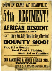 Jetzt im Lager in Readville! 54. Regiment!, um 1863