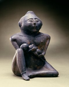 Stillende Mutter-Effigie-Flasche, Cahokia-Kultur, Mississippi-Periode, 1200-1400