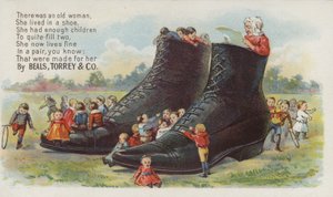 Alte Frau in einem Schuh