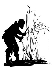 Eines von einer Reihe von Robinson Crusoe Silhouetten