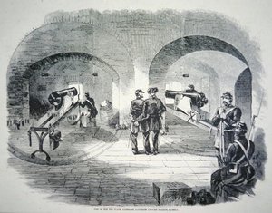 Eine der zehn Flanken-Kasematten-Batterien in Fort Dickens, Florida, unter Union-Kontrolle im Jahr 1861