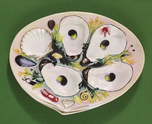 Austernplatte, hergestellt von Union Porcelain Works, Greenpoint, New York, ca. 1880
