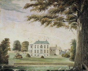 Park House, England: Heim von Richard Flower, Vater von George Flower (Aquarell auf Papier auf Karton montiert) von American School