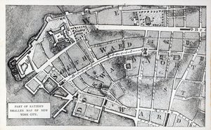 Teil der kleineren Karte von New York City von Bernard Ratzer