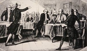 Patrick Henry vor der Virginia Assembly im März 1775