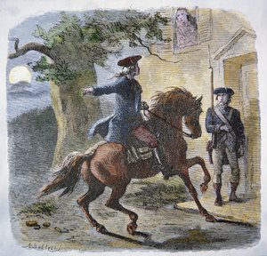 Paul Reveres berühmter Ritt in der Nacht des 18. April 1775