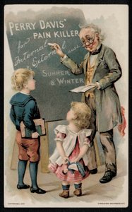 Perry Davis Schmerzmittel, Werbung Mitte des 19. Jahrhunderts von American School
