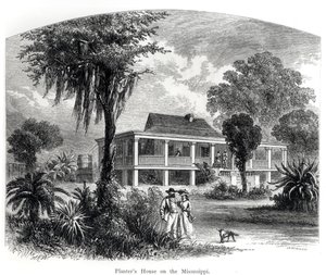 Haus eines Pflanzers am Mississippi, graviert von J.H. Ellawell von American School