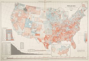 Politische Karte der Wahl von 1880, Platte 11, Gannett, Henry und Fletcher Hewes von American School
