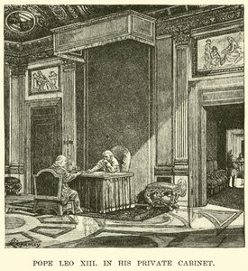 Papst Leo XIII. in seinem privaten Kabinett von American School