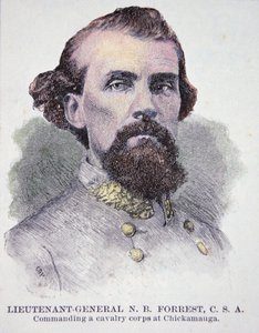 Porträt von Generalleutnant Nathan B. Forrest (1821-77) von American School