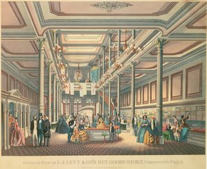 Plakatwerbung für Levys Dry Goods Store, Philadelphia, veröffentlicht von L.N. Rosenthal, 1857