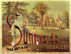Plakat, das Sunnyside Tobacco bewirbt