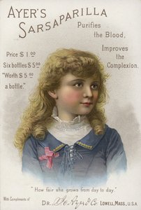 Reinigt das Blut, verbessert den Teint, Ayers Sarsaparilla von American School