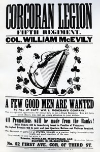 Rekrutierungsplakat für die Corcoran Legion, 1862