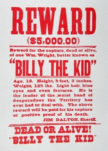 Steckbrief für Billy the Kid (1859-81)