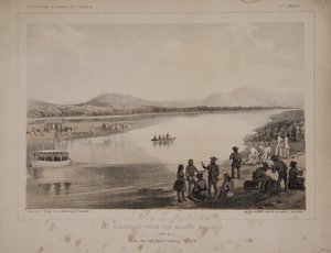 Rio Colorado - nahe den Mojave-Dörfern, Ansicht Nr. 1 vom linken Ufer nach WNW blickend