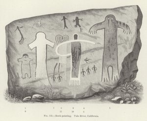 Felsmalerei, Tule River, Kalifornien von American School