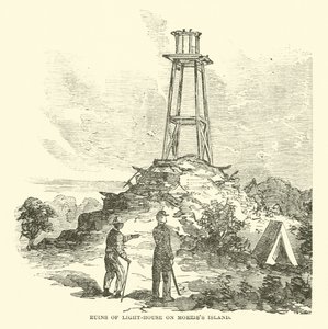 Ruinen des Leuchtturms auf Morriss Island, Juli 1863 von American School
