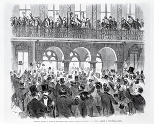 Sezessionstreffen vor dem Mills House, Meeting Street, Charleston, South Carolina, ca. 1860