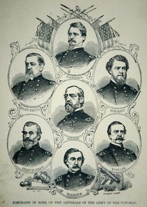 Sieben Porträts von Generälen der Unionsarmee des Potomac von American School
