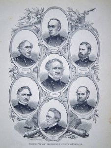 Sieben prominente Generäle aus dem Amerikanischen Bürgerkrieg