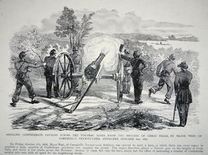 Beschuss der konföderierten Kavallerie über den Potomac River von den Höhen von Great Falls, 4. Oktober 1861 von American School