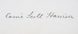 Unterschrift von Caroline Lavinia Scott Harrison