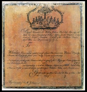 Sir William Johnsons Indianisches Zeugnis, ca. 1770