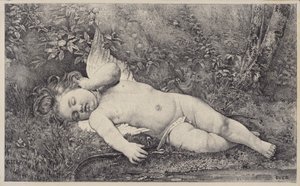 Schlafende Liebe, Handelskarte für Godey