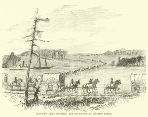 Slocums Armee überquert den Savannah bei Sisters Ferry, Januar 1865