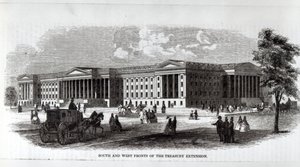 Süd- und Westfronten der Treasury Extension, aus 