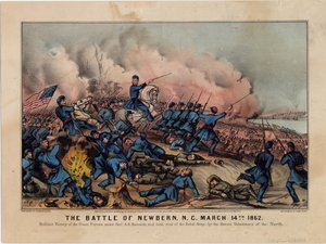Die Schlacht von Newbern, N.C., 14. März 1862, veröffentlicht von Currier & Ives, ca. 1862