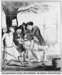 Die Bostoner zahlen den Steuereinnehmer, oder Teeren und Federn von American School