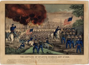Die Eroberung von Atlanta, Georgia, 2. September 1864, veröffentlicht von Currier & Ives, ca. 1864