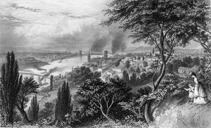 Die Stadt Cincinnati, Ohio, aus Picturesque America Volume II, gedruckt New York 1872 von American School