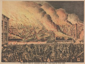Das große Feuer in Chicago, 9. Oktober, Blick von der Westseite