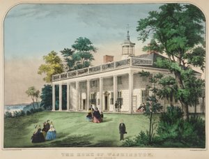 Das Haus von Washington, Mount Vernon, Va., veröffentlicht um 1857 (Farblithografie)