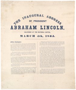 Antrittsrede von Präsident Abraham Lincoln, gehalten im Nationalkapitol, 4. März 1865 von American School