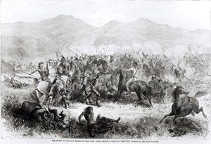 Die Indianerschlacht und das Massaker in der Nähe von Fort Philip Kearney, Dakotah-Territorium, 21. Dezember 1866