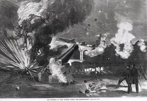Das Innere von Fort Sumter während der Bombardierung, 12. April 1861, aus 