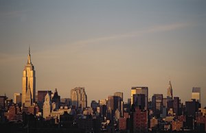 Die Skyline von Manhattan von American School