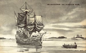 Die Mayflower in Plymouth, Massachusetts von American School