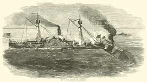 Die Sassacus rammt die Albemarle, Oktober 1864 von American School